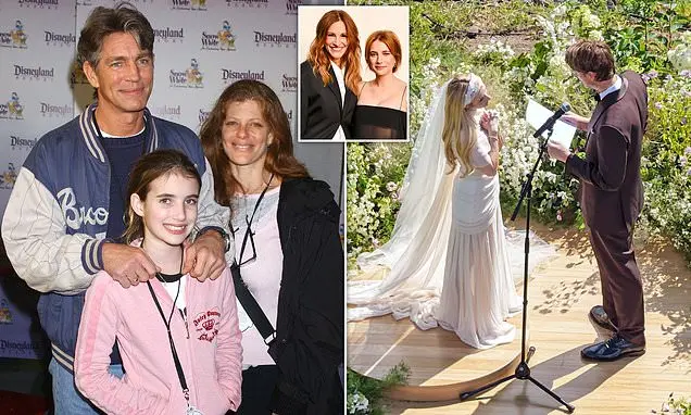 Que coisa mais dramática essa do casamento da Emma Roberts, saiu no Tvshowbiz | Mail Online. O pai dela não foi convida…