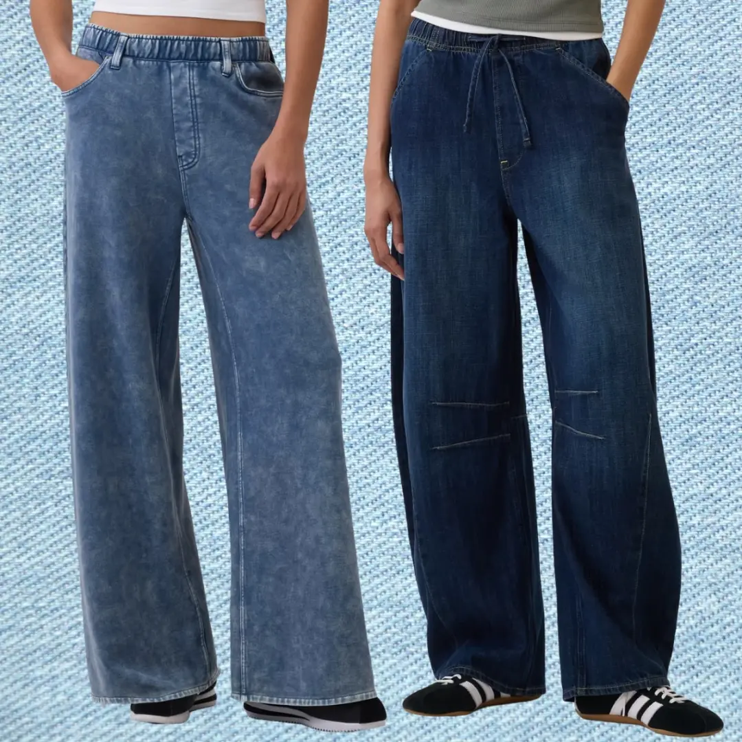 Jeans com aparência de moletom e conforto de pijama tá bombando agora. A gente curte um look estiloso que não aperta, m…