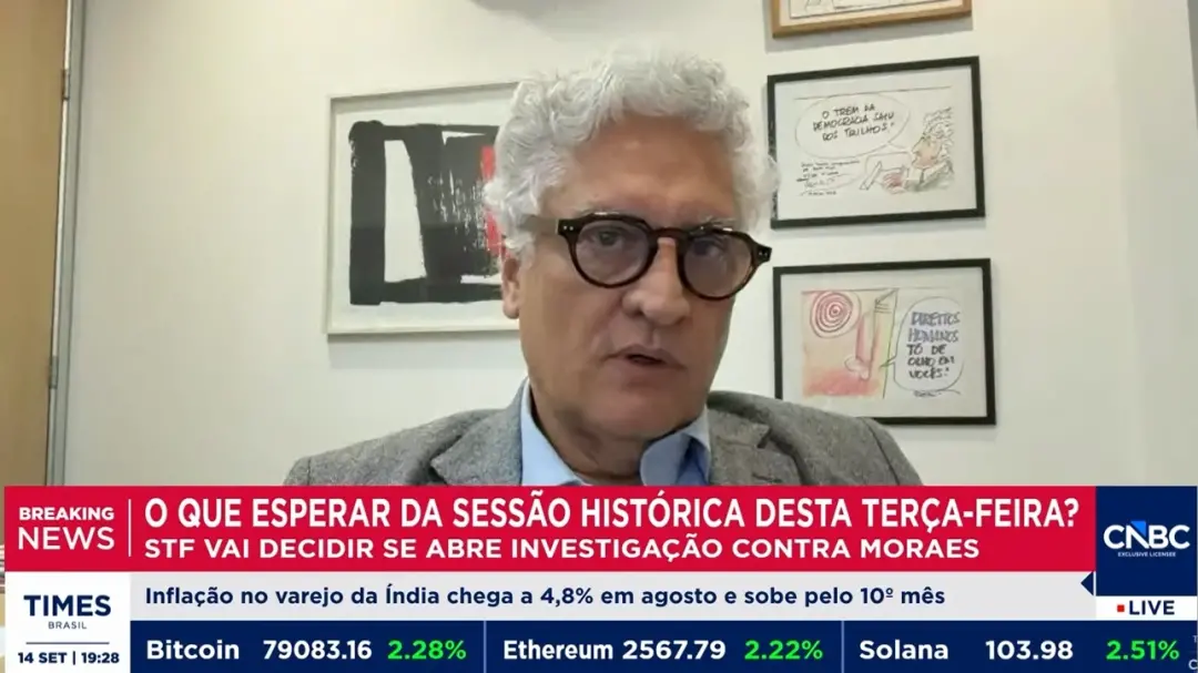 Oscar Vilhena, professor da FGV-SP, apontou que a crise no STF precisa ser encaminhada institucionalmente para evitar u…