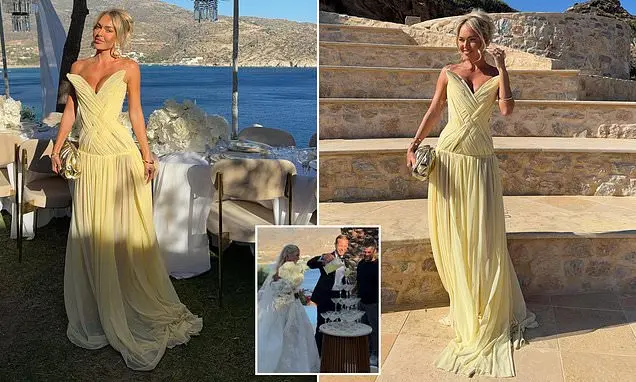 Tahlia Skaines apareceu em casamento de amiga em um vestido amarelo muito chamativo e foi acusada de ofuscar a noiva. É…