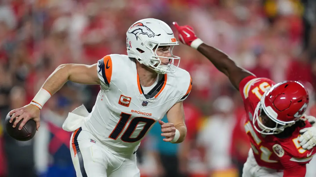 Broncos perderam por 31 a 10 pro Chiefs na primeira rodada. O Bo Nix apontou que a equipe se prejudicou com muitas falt…