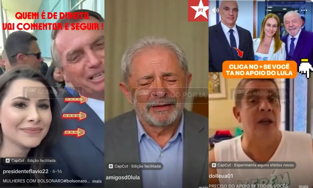 Dois terços das postagens com IA na pré-campanha usaram deepfake sem avisar. Quase 63% dos casos não sinalizaram o uso …