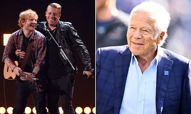 Macklemore saiu da turnê dos Estados Unidos de Ed Sheeran após declarações sobre Robert Kraft, que teria envolvido a sa…
