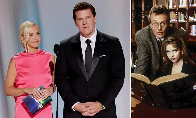 Buffy estrelas Sarah Michelle Gellar e David Boreanaz foram criticados pelos EUA pelo tributo fraco aos colegas falecid…