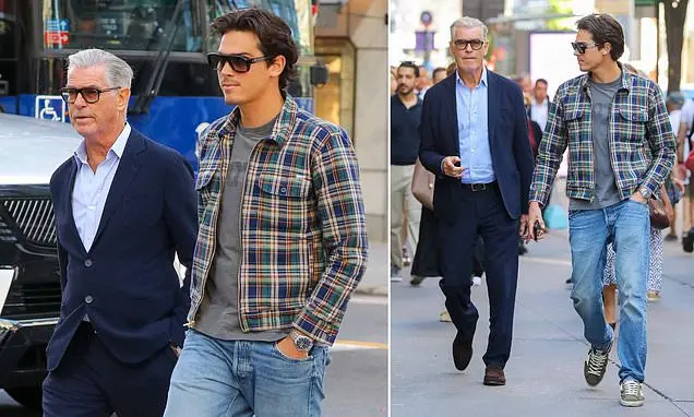 Pierce Brosnan e o filho Paris passearam em Nova York depois de falarem sobre os comentários de nepo baby. A questão da…