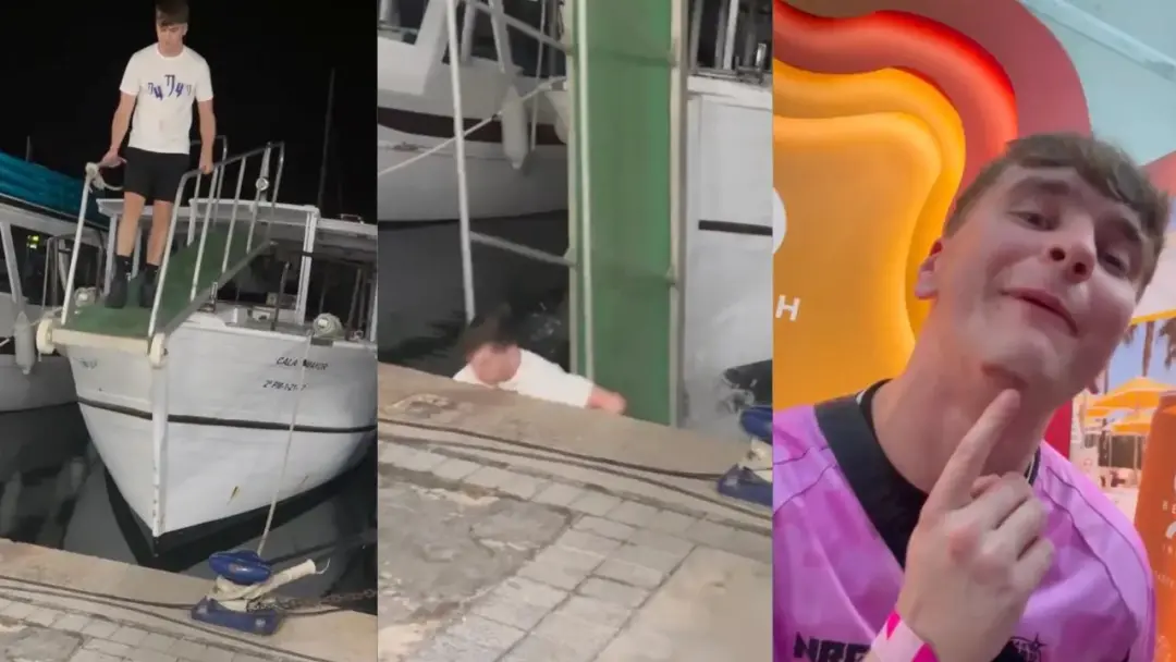 Ibiza, Espanha. Um turista escocês despencou de um iate no porto de San Antonio após tentar descer pela passarela sem a…