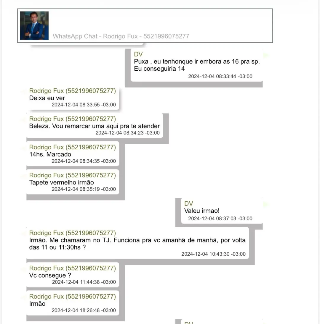 Daniel Vorcaro pediu ajuda a Rodrigo Fux, filho do ministro Luiz Fux, para tratar de um caso em novembro de 2024. Ver e…