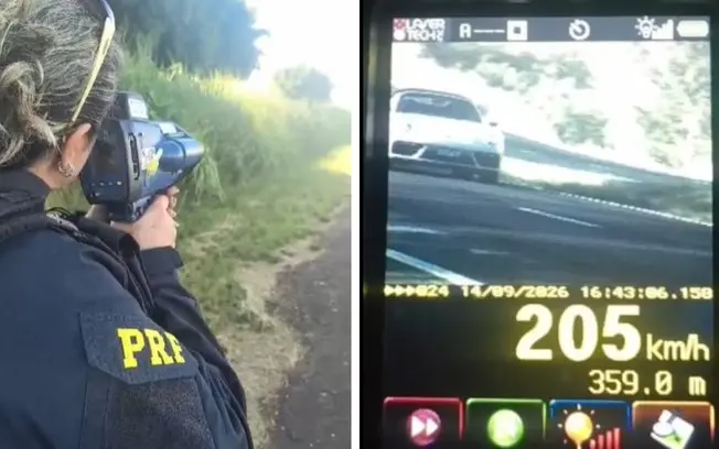 Porsche a 205 km/h na BR-153 em Morrinhos. Passar 95 km/h acima do limite de 110 km/h é pedir para ter um acidente grav…