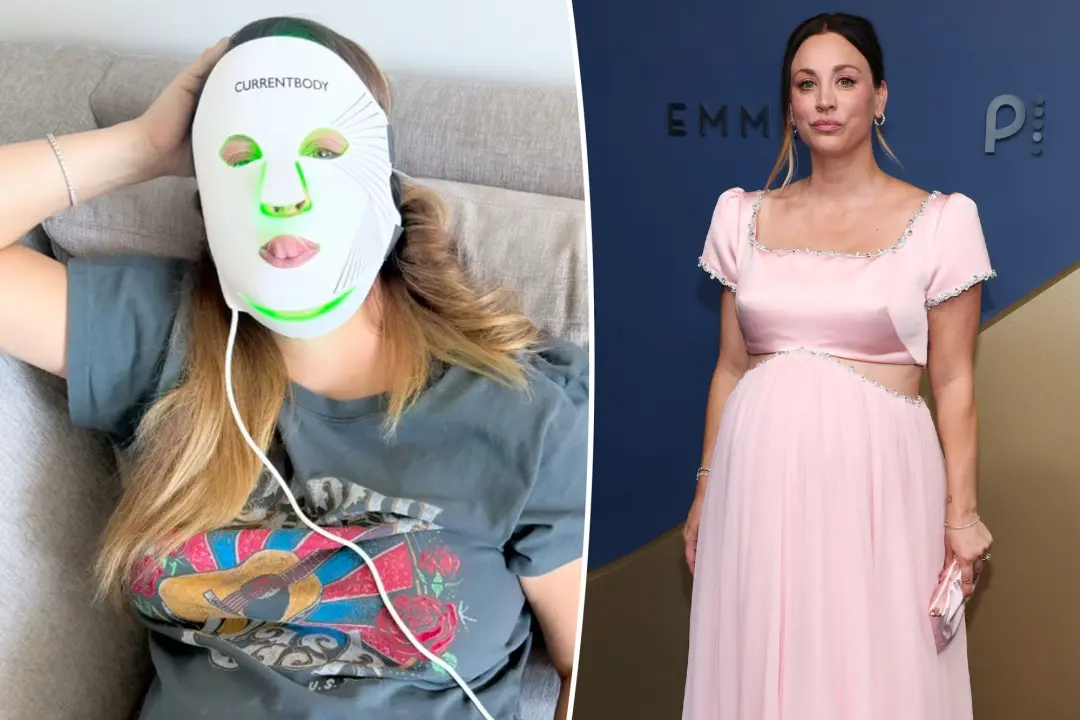 Kaley Cuoco usou uma nova máscara LED inovadora na preparação para os Emmys 2026 enquanto estava grávida. Esse avanço t…