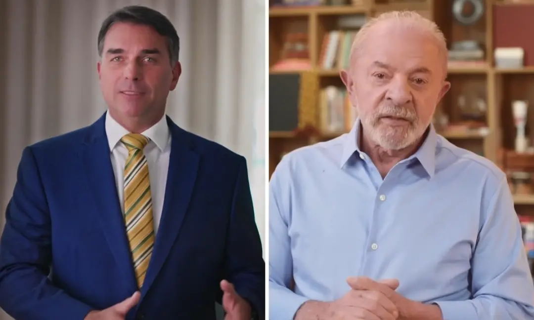 Flávio Bolsonaro ligou Lula a Alexandre de Moraes durante a propaganda eleitoral, dizendo que o governo criou um desequ…