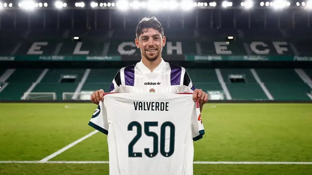 Federico Valverde fez 250 jogos na La Liga pelo Real Madrid após a vitória sobre Elche, o que é um marco grande. Concor…