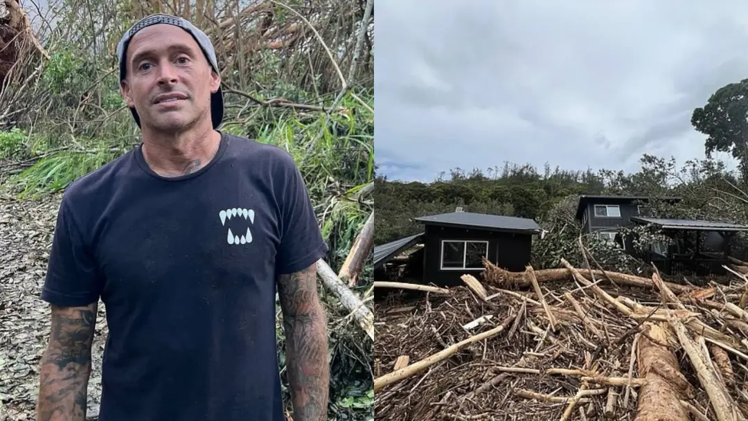 Trent Parke, 47 anos, sobreviveu oito horas agarrado a árvores após a enchente causada pelo furacão Lowell em Kauai, Ha…