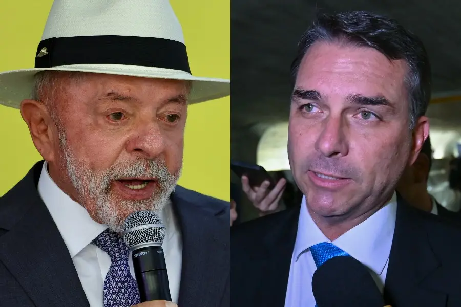 Lula lidera as três pesquisas, mas a distância dele e de Flávio Bolsonaro varia, com a CNT/MDA mostrando 10,2 pontos de…