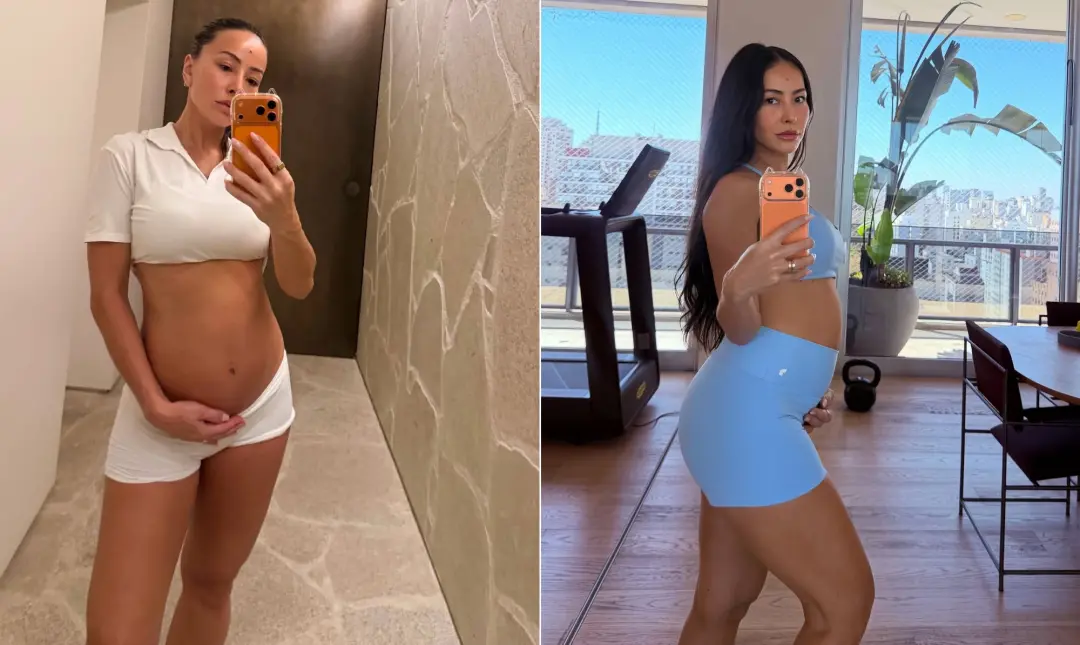 Sabrina Sato, grávida de um menino, mudou o foco dos treinos, passando de desempenho para preparar o corpo para a gesta…