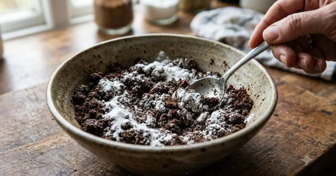 Borra de café com bicarbonato de sódio serve para vários usos em casa, tipo tirar cheiro de geladeira ou limpar superfí…