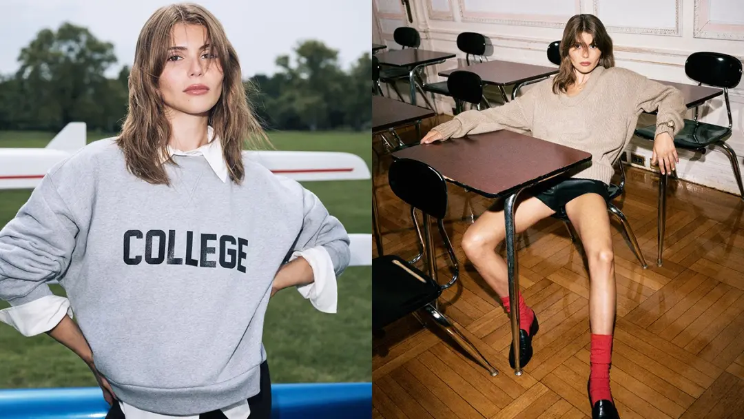 Olivia Jade estreou uma camiseta de moletom de faculdade na campanha de outono da Reformation, chamada Good Sport. É um…