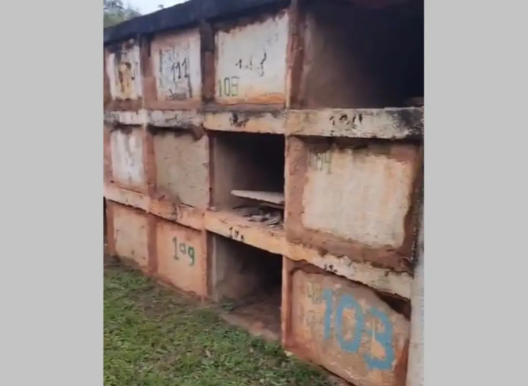 Cemitério de Teresópolis, no Vale Paraiso, teve sepulturas danificadas e ossadas expostas por denúncias. É uma falta de…