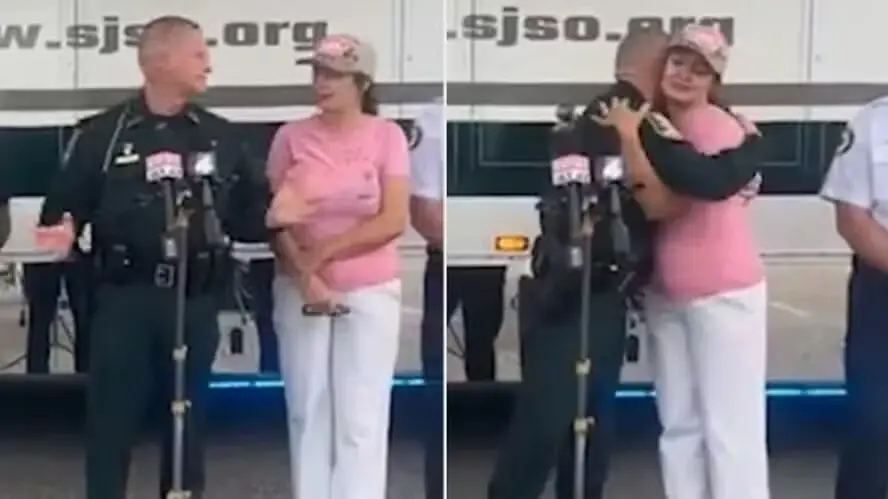 Flórida, EUA. Mãe de um adolescente de 16 anos descobriu ao vivo na coletiva de imprensa que o filho Benjamin Adcock ha…