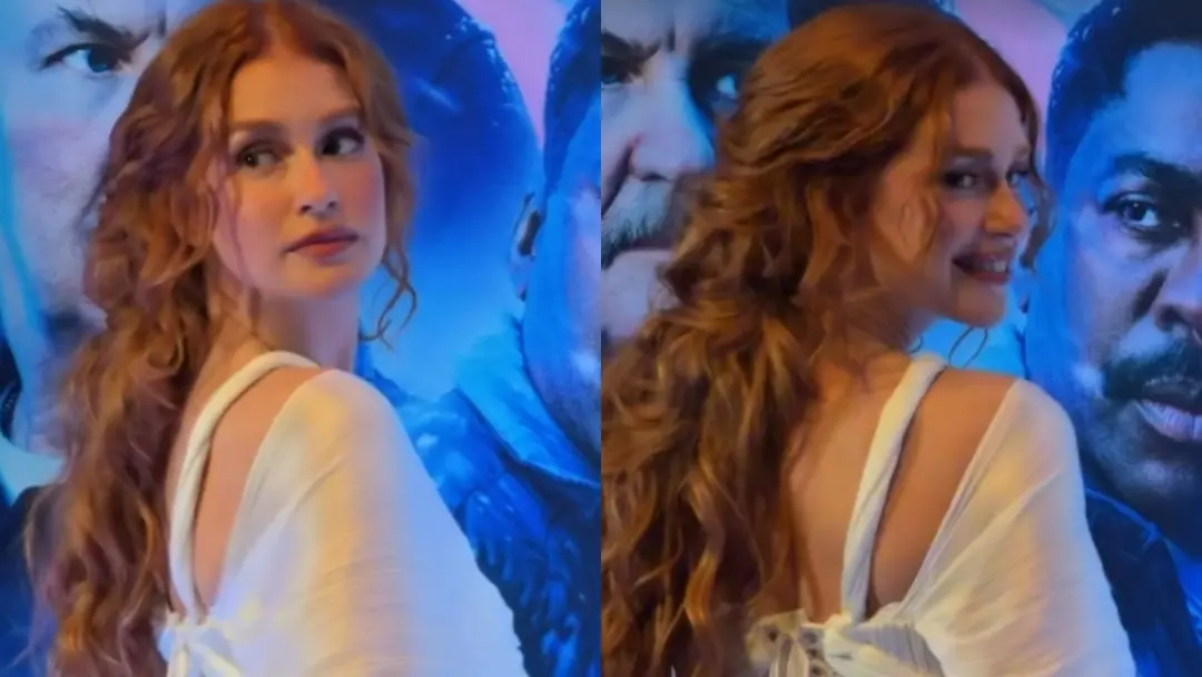 Marina Ruy Barbosa, que estava ruiva, adotou o loiro por meses para o filme Antártida e tá com saudade do cabelo antigo…