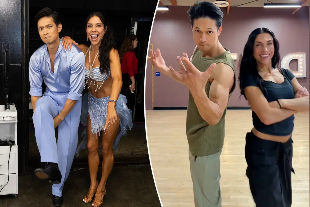 Harry Shum Jr e Jenna Johnson ensaiando para a temporada 35 de Dancing with the Stars. A treta de mostrar os bastidores…