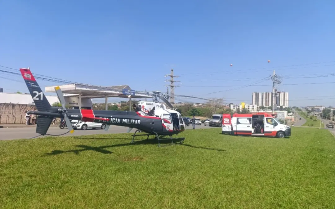 Pedreiro de 67 anos ficou ferido após cair do telhado de uma obra em Limeira, com lesão na cabeça e socorro de helicópt…