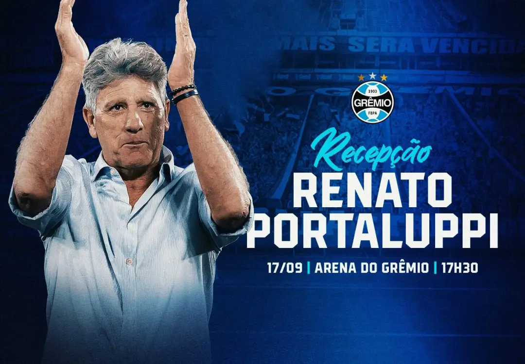 Renato Portaluppi volta ao comando do Grêmio para recepção na Arena nesta quinta a partir das 17h30. Torcida pode acess…
