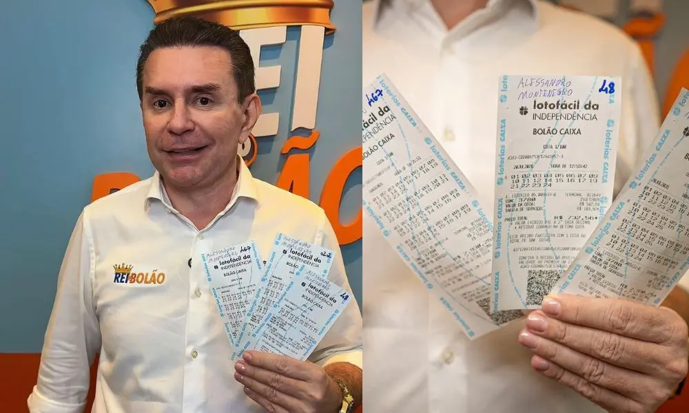 Alessandro Montenegro, dono de lotérica em Fortaleza, ganhou três bolões na Lotofácil da Independência, somando mais de…