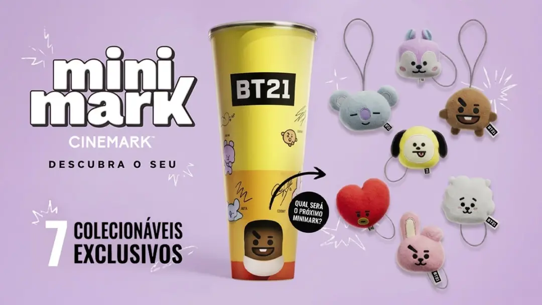 Cinemark lança coleção Minimark x BT21 com sete pelúcias para setembro no Brasil. O fato é que a coleção vem em caixa s…
