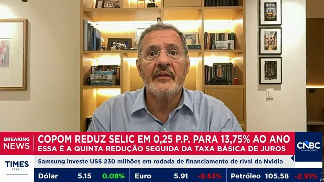 Ex-diretor do Banco Central, Luiz Fernando Figueiredo, apontou que o corte da Selic para 13,75% não muda a direção, só …