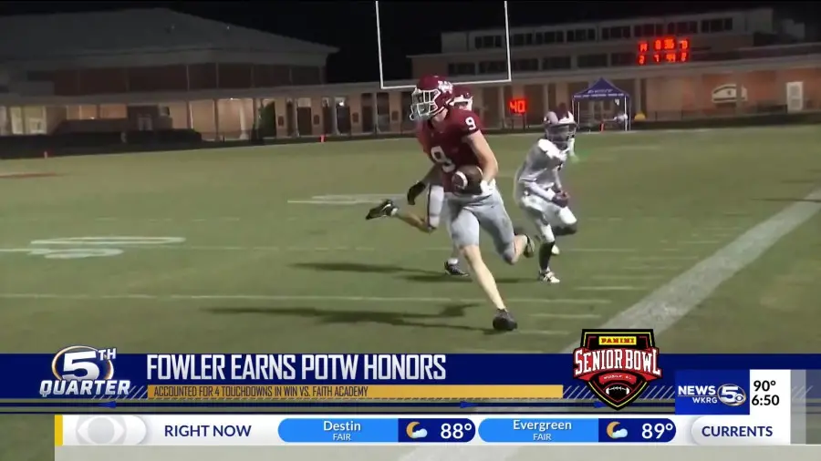 Max Fowler, quarterback do UMS-Wright, foi eleito Jogador da Semana com 160 jardas e três touchdowns na vitória de 35 a…