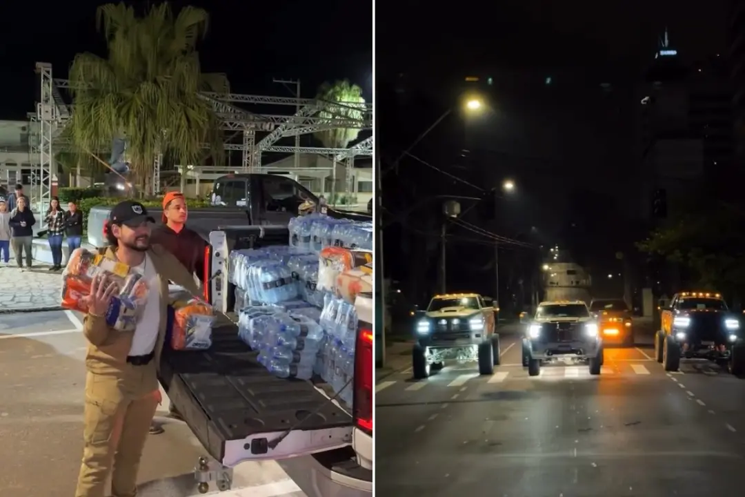 César Rincon organizou um comboio de caminhonetes com doações para as vítimas das enchentes no Vale do Ribeira, em São …
