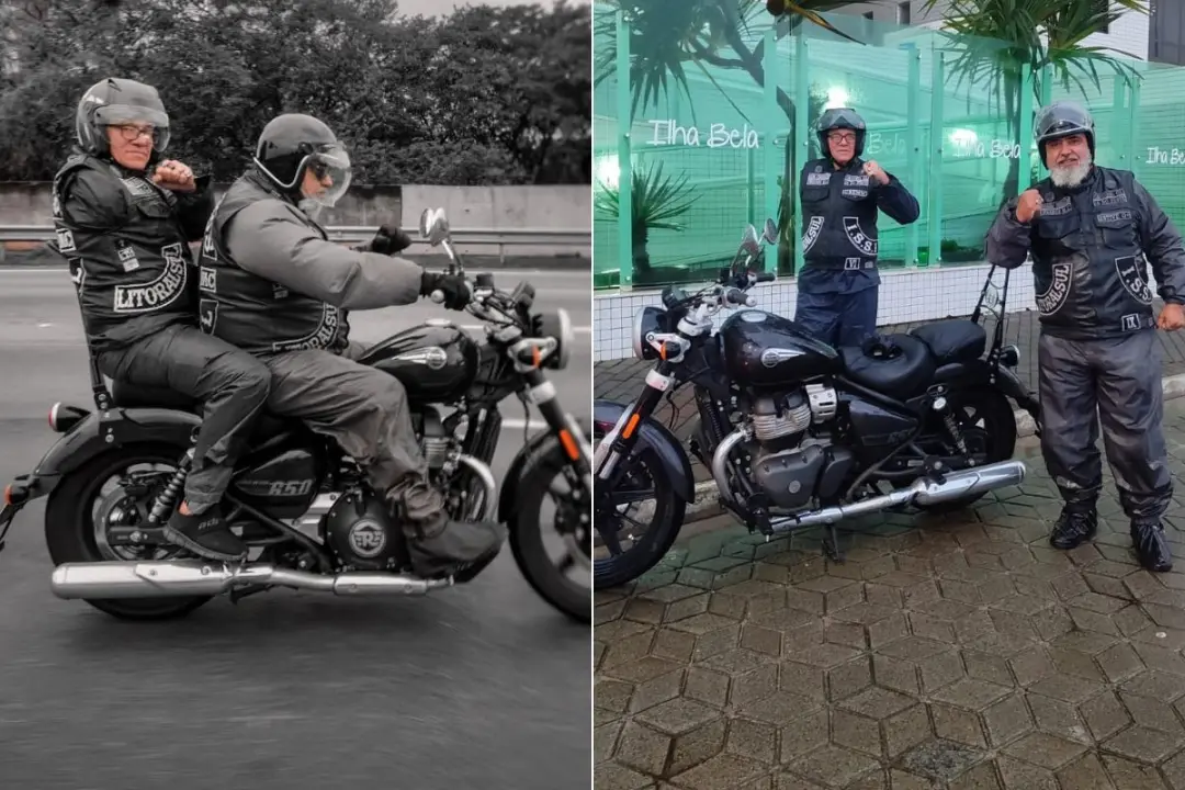 Claudinei Cremm, aos 64 anos, andou de moto pela primeira vez, na garupa de um amigo no litoral de São Paulo. É um ato …