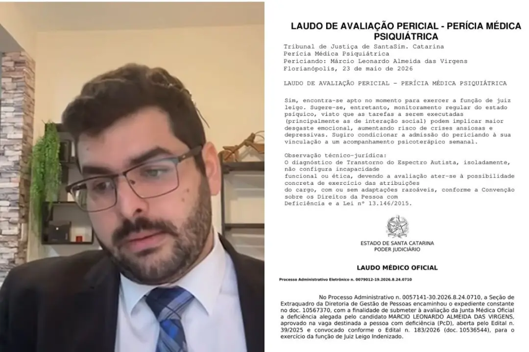 Márcio, autista de Campo Grande, foi aprovado como juiz leigo do TJSC, mas a Junta Médica do próprio tribunal barrou a …