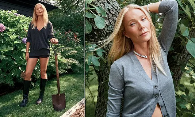 Gwyneth Paltrow modelou coleção GWYN em jardim com hotpants de 335 libras e jumper de 444 libras. O luxo sempre cobra u…