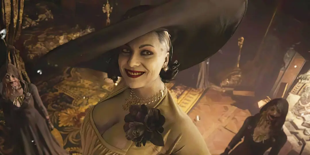 Maggie Robertson interpreta a Lady Dimitrescu em Resident Evil Village, figura aristocrata que dominava o Castelo Dimit…