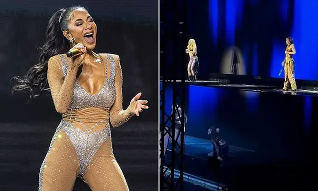 Em Polônia, um problema técnico parou Nicole Scherzinger de cantar Buttons no show. Essa falha no palco mostra como a t…