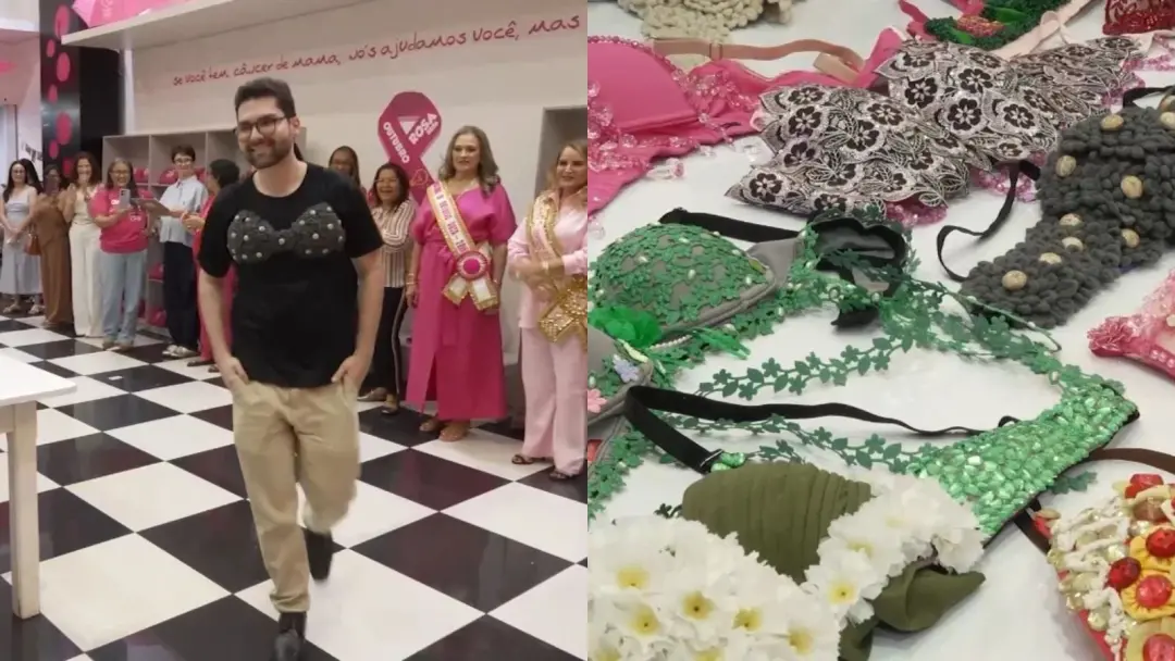 Estudantes de Medicina e Moda desfilaram com sutiãs decorados em Teresina para a conscientização do Outubro Rosa. Ver a…