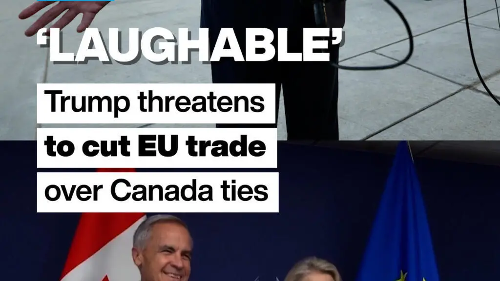 Donald Trump chamou de risível a proposta da União Europeia de incluir o Canadá como membro associado, ameaçando cortes…
