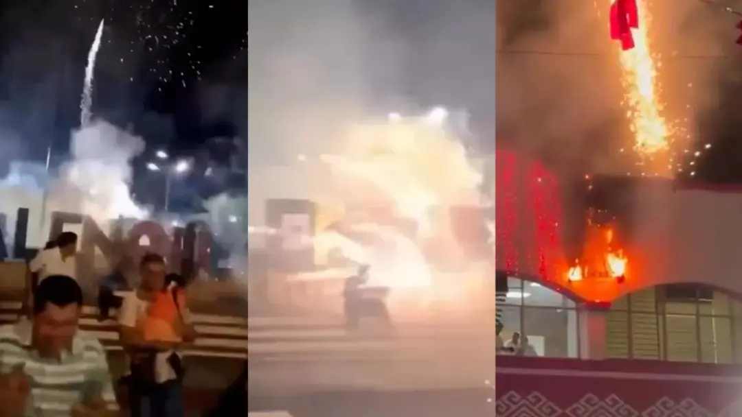 Quatro feridos em praça de Palenque, Chiapas, após fogos de artifício saírem do controle. Explosões na praça, onde famí…
