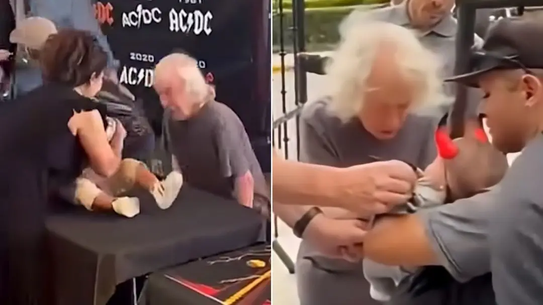 Angus Young assinou um bebê em Toronto durante um evento pop up na PWR/UP. É o segundo bebê assinatura dele em 2026, de…
