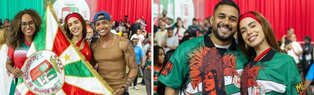 Anitta visitou a quadra da Grande Rio e convidou todo mundo para a final de samba-enredo, no domingo, dia 20. Curto ver…