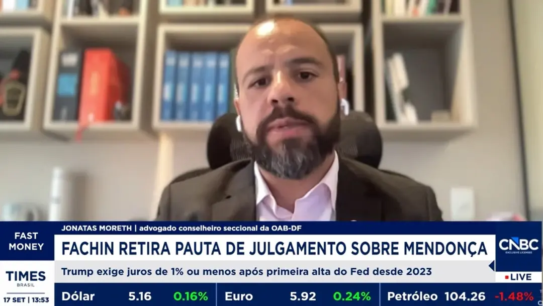 Jonatas Moreth diz que o julgamento no STF do caso Banco Master pode ir pra 2027, após o pedido de vista de Flávio Dino…