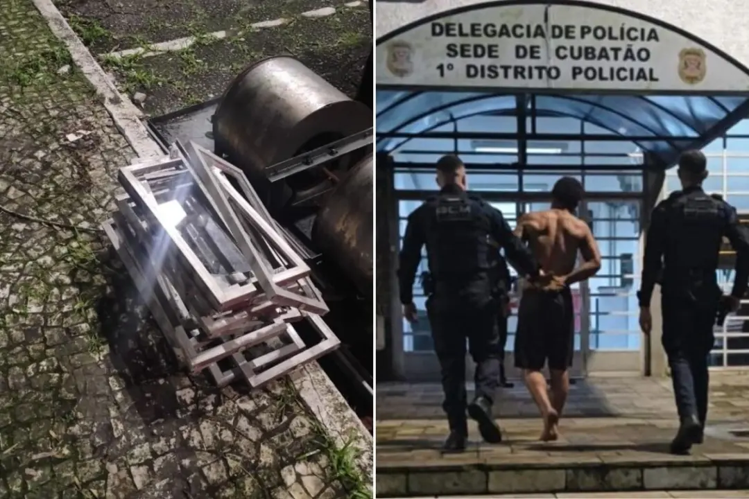 Cubatão, SP. Um homem foi preso em flagrante após invadir a escola UME Piauí e furtar 14 janelas pequenas de alumínio. …