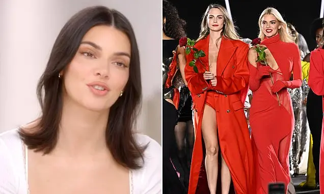 Kendall Jenner disse que os rumores de romance com Cara Delevingne eram falsos, mas brincou que nao teria problema em t…