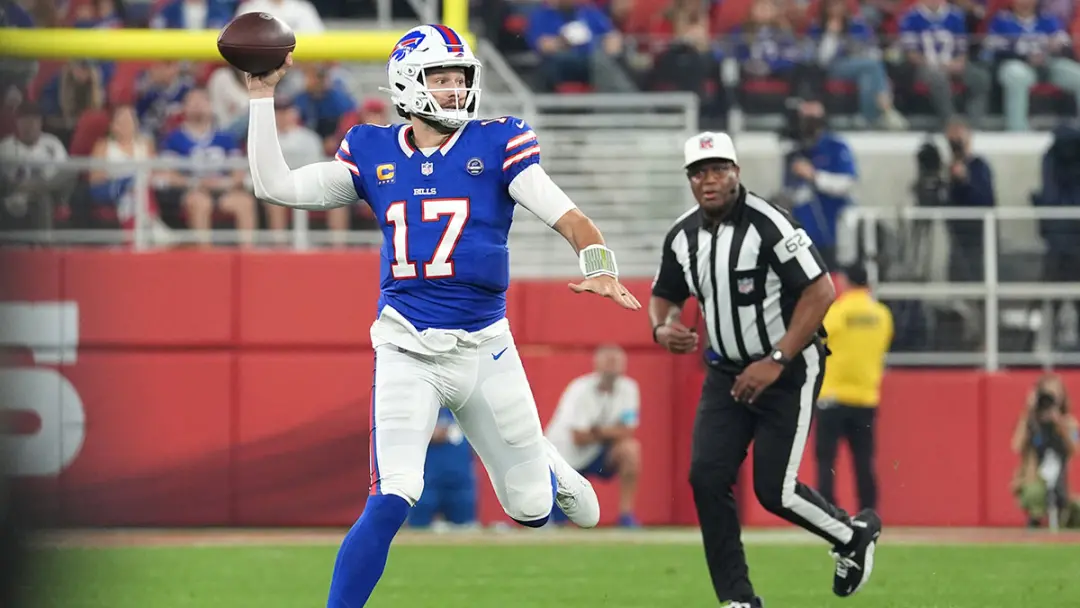 Josh Allen registra quatro touchdowns correndo em dois jogos, somando a nove passes e corridas, igualando Manning e Mah…