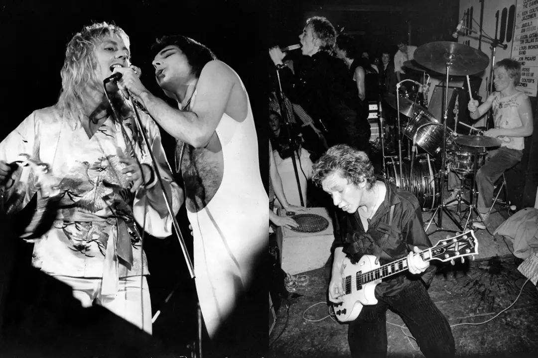 Os concertos da Rainha e Sex Pistols em Londres representaram o início de uma nova era no rock, segundo escritores brit…