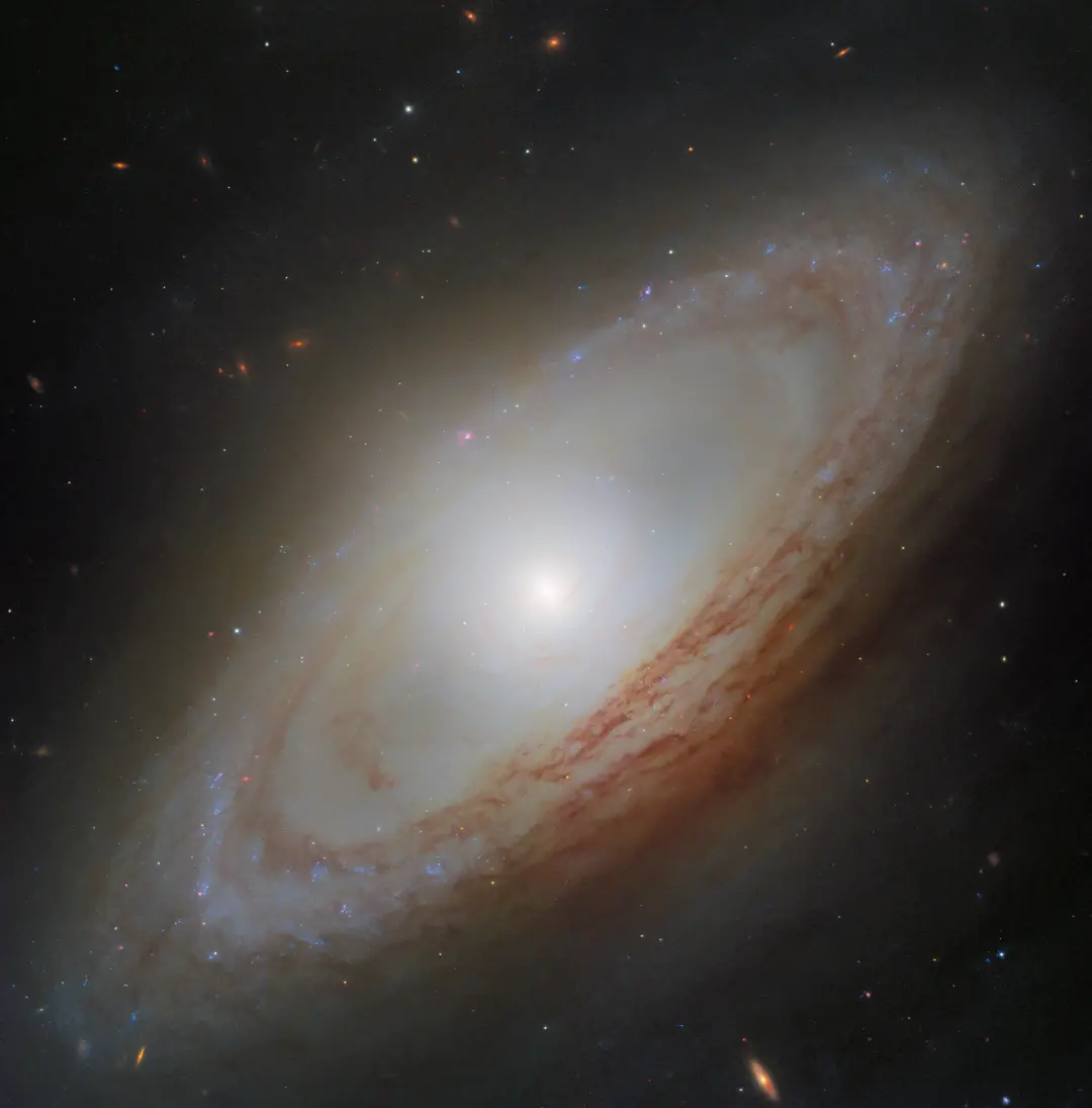 NGC 4698, galáxia espiral a 55 milhões de anos luz de distância, mostra braços que se afastam do centro brilhante. A es…