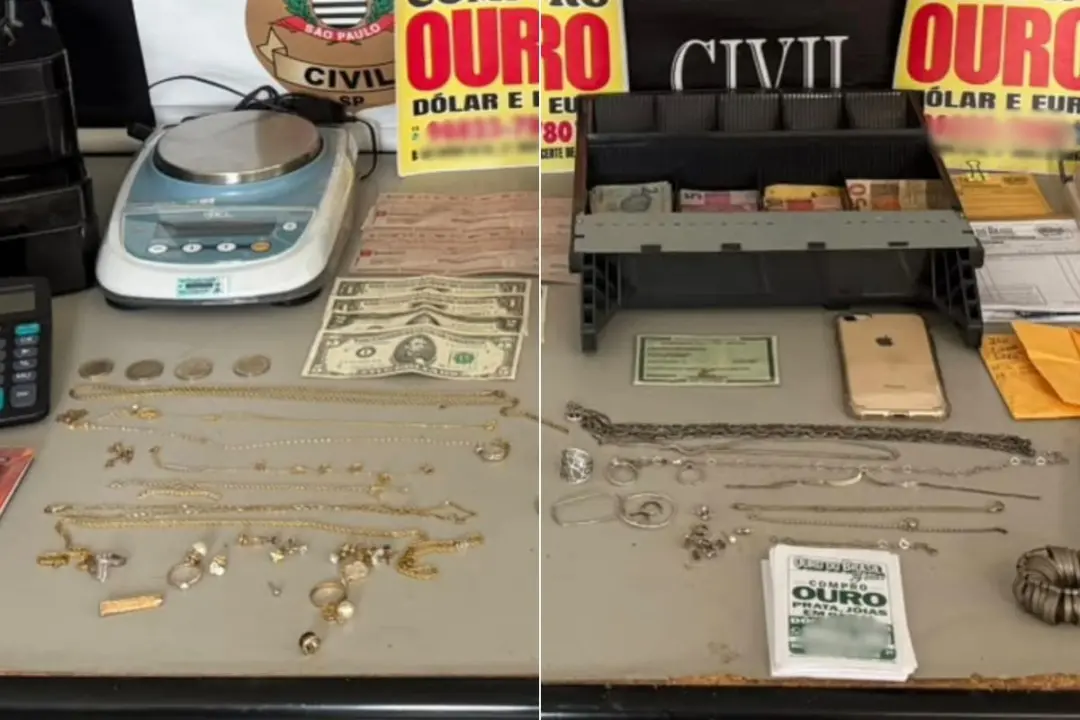 62 joias e quatro relógios foram apreendidos em Guarujá com operação contra receptação de objetos furtados de shoppings…