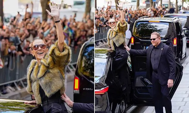 Celine Dion fez uma aparição animada ao cumprimentar os fãs em Paris antes do show de retorno. É bonito ver essa entreg…