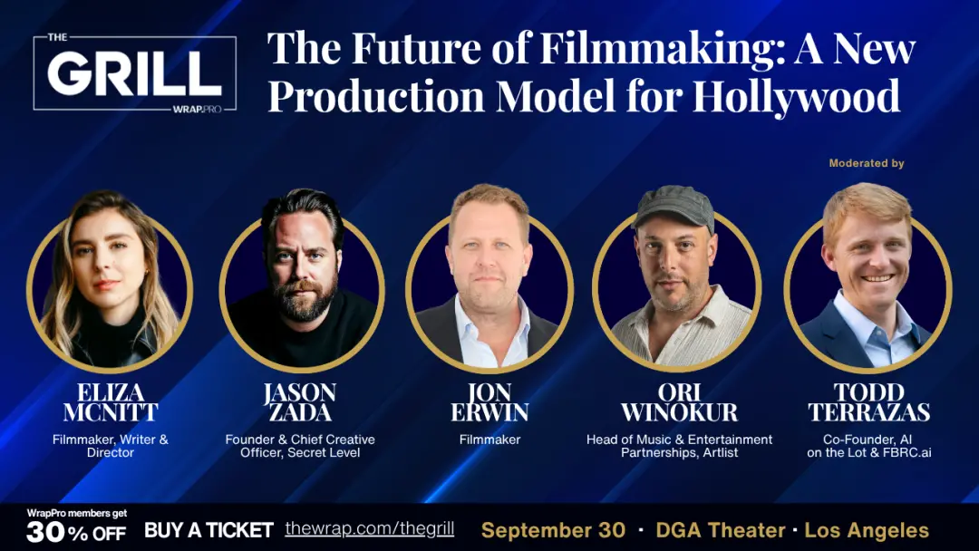 Jason Zada, Eliza McNitt e Jon Erwin vão falar sobre IA no cinema no TheGrill, em Los Angeles, dia 30 de setembro. A mi…